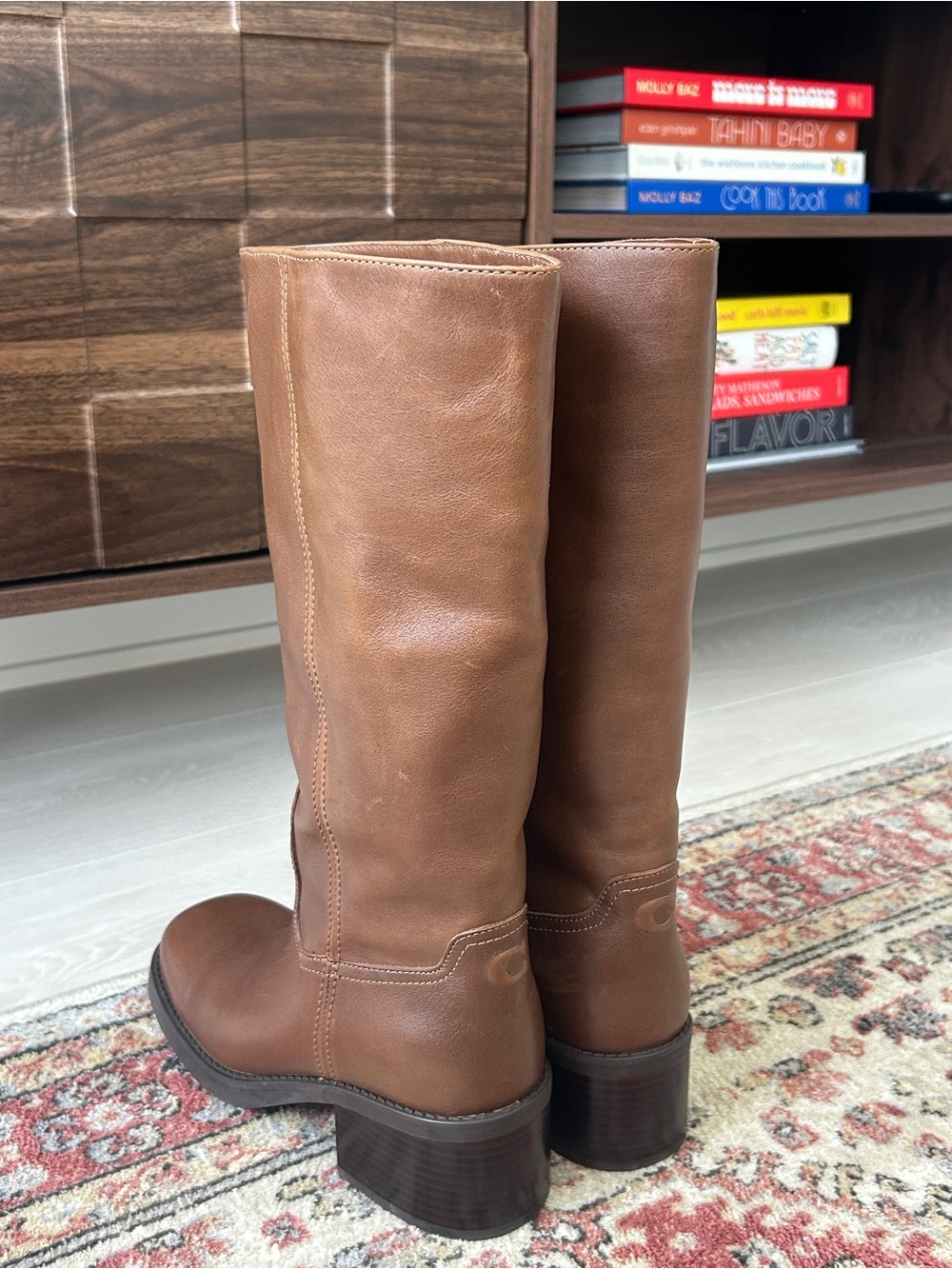 Coach Tall Tan Leather Heeled Boots